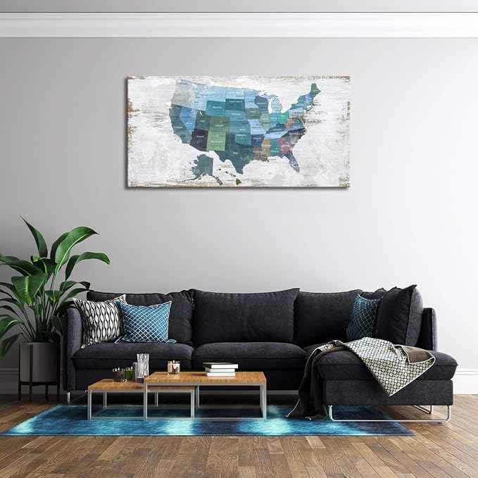 Map of The United States Wall Decor Map Canvas Wall Art - Image 7
