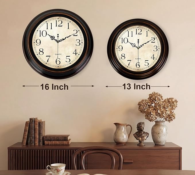 Vintage Wall Clock 16 Inch Quartz Silent Non-Ticking Analog Clock Battery - Image 6