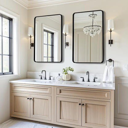 USHOWER 2-Pack Black Bathroom Mirrors - Image 9