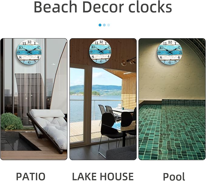 CHYLIN Nautical 14 Inch Wall Clock, Silent Sweep Movement, Good Gift - Image 5