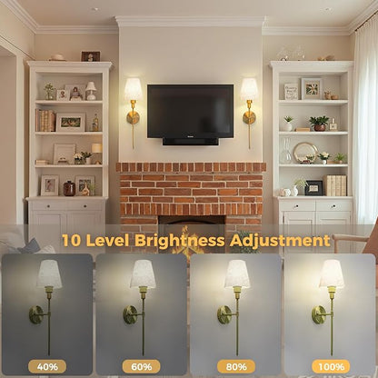 DORESshop Battery Operated Wall Sconce Set of 2, 7 Color Wireless Wall Light - Image 5