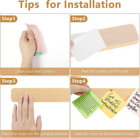 5 Pack Felt Pin Board Bar Strips Bulletin Board - Image 2