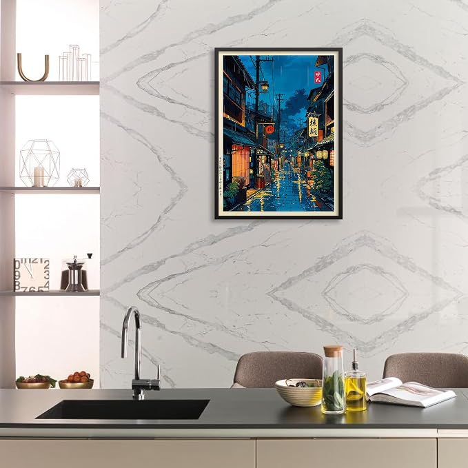 Japanese Tokyo Tea House Canvas Wall Art Japanese City Street Cafe Scene - Image 6