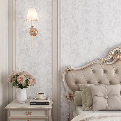 YENHOME Velvet Wallpaper Peel and Stick Textured 17.7"X200" White Velvet Peel - Image 2