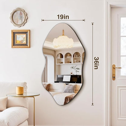 FICTOR Irregular Asymmetrical Wall Mirror, Living Room, Dining Room - Image 2