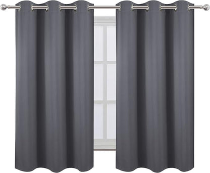 LEMOMO Grey Blackout Curtains for Bedroom Room Darkening Curtains/38 x 54 Inch - Image 2