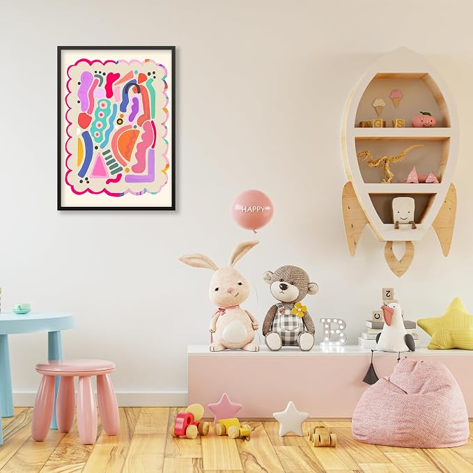 Funky Cute Kids Abstract Wall Art Trendy Bright Colorful Poster 16x24 inch - Image 5