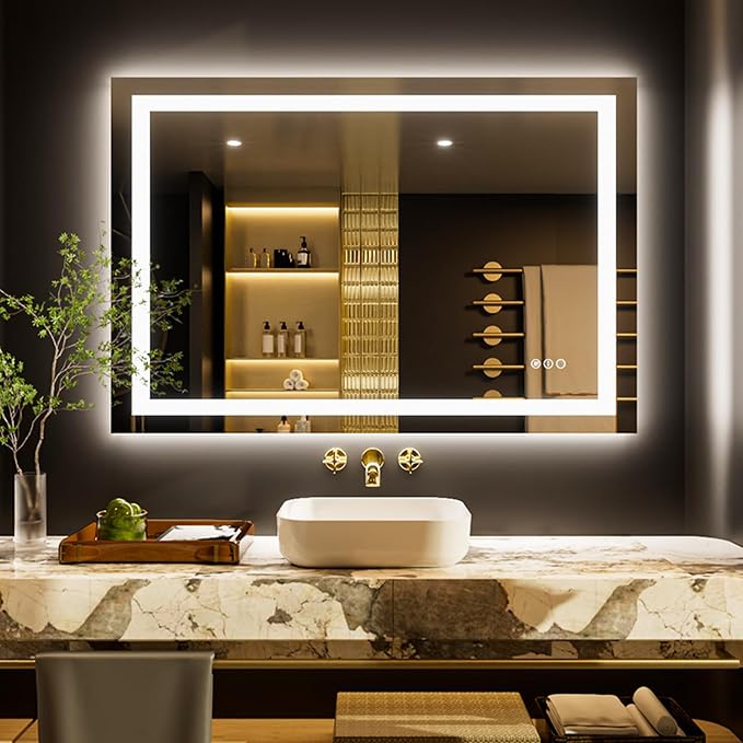 LOAAO 44"x30" LED Bathroom Mirror by LOAAO