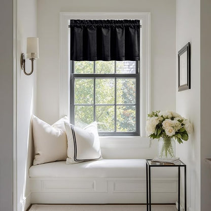 NICETOWN Black Velvet Valance Curtains by NICETOWN