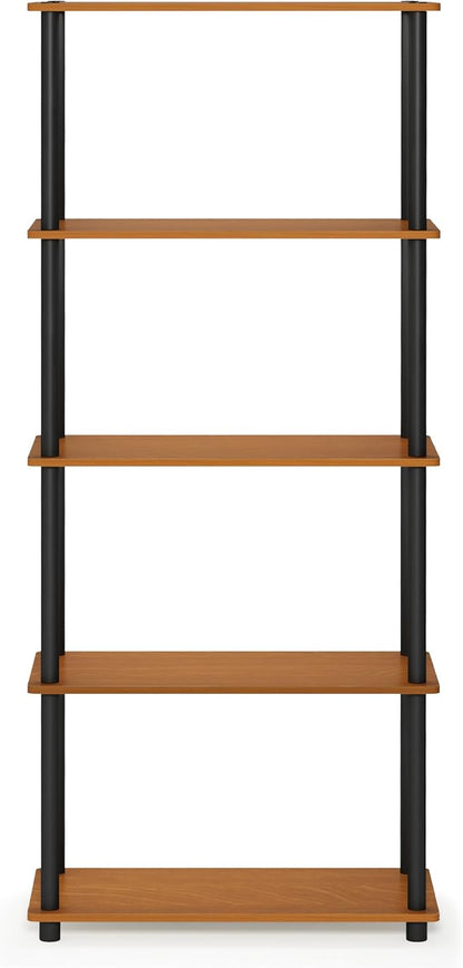 Furinno TURN-N-TUBE Storage Shelves, 5-Tier Book Shelf, Corner Shelf, Toolless - Image 4