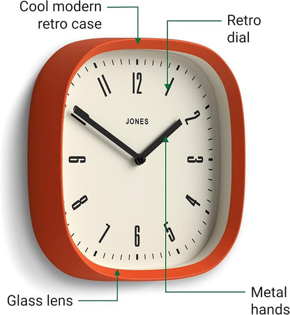 JONES CLOCKS® Marvel Wall Clock | Modern Retro Rounded Square Clock | 10 inch | - Image 4