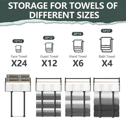 Xstydes Towel Racks for Bathroom, Metal Towel Holder - Image 6
