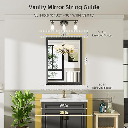 Briivue 28x36 Inch Black Bathroom Mirror - Image 2