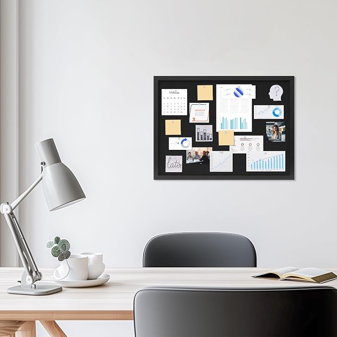 DAHAPYBOO Cork Board with Linen Black, Bulletin Board 23"x17", Corkboards - Image 4