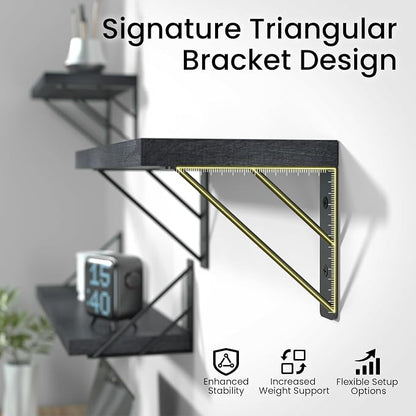 BAYKA Wall Mounted Floating Shelves, Wood Floating Wall Shelf - Image 6