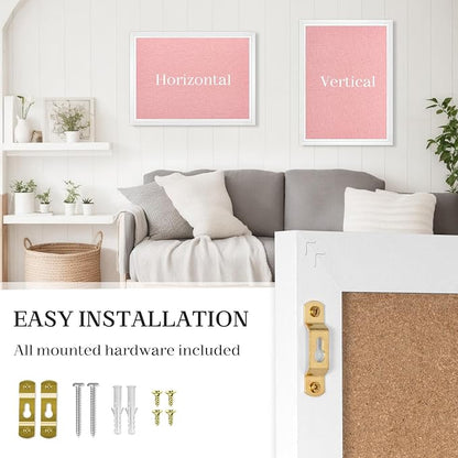 Large Pink Cork Board with Linen, Picture Display Vision Board Corkboards - Image 4