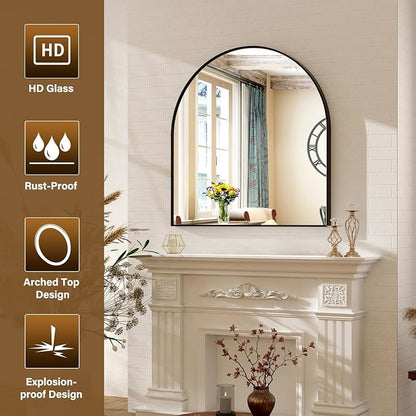 XRAMFY Arched Bathroom Mirror 32" x 34" - Image 3