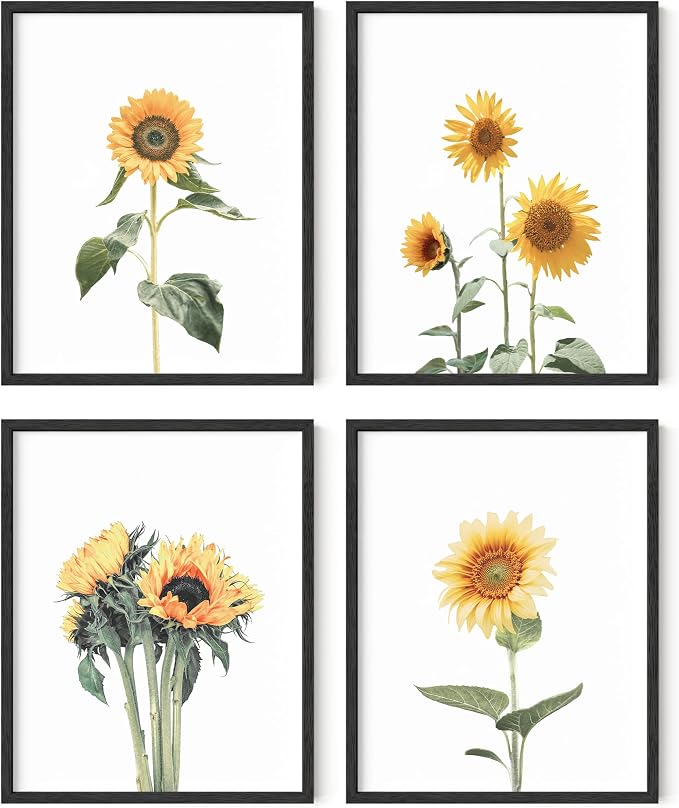 HAUS AND HUES Sunflower Set Collage 16x20 by HausandHuesArtPrints
