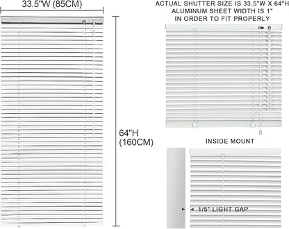 YIIBAII Mini Blinds Suitable for 34" W x 64" H Windows 1" Aluminum Horizontal - Image 6
