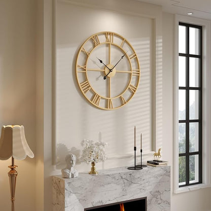 Cuspin 24 Inch Large Wall Clock, Silent Non Ticking Battery-Operated Metal by Cuspin