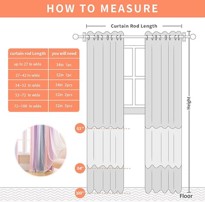 XiDi Curtains for Bedroom Decor, Rainbow GreyPinkPu-52-45 - Image 3