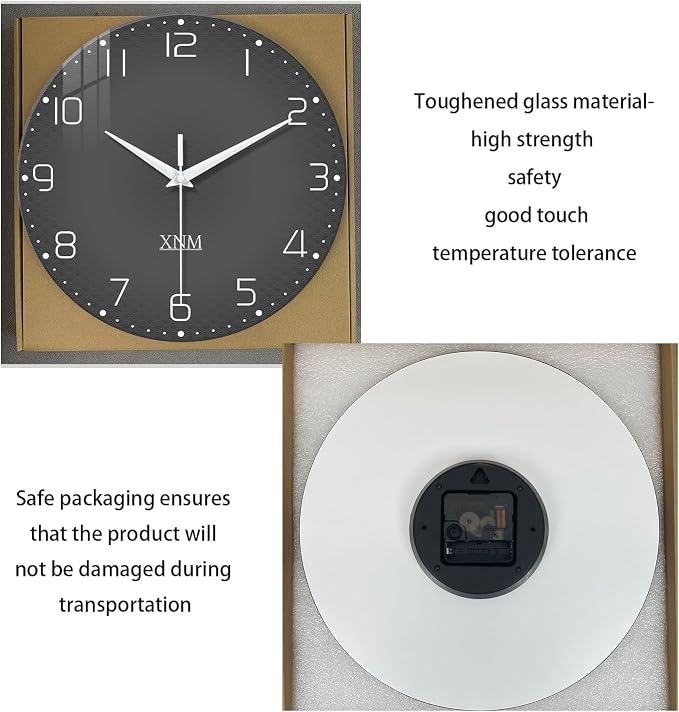 XNM Large Decorative Clocks Battery Operated 20 Inch Dark Grey Wall Clock - Image 6