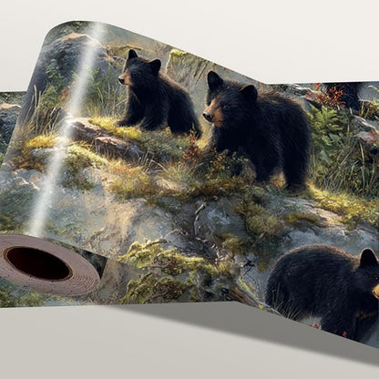 Black Bear Wallpaper Border 196x4 Inch Peel and Stick Wall Border Self Adhesive by IOHEFY