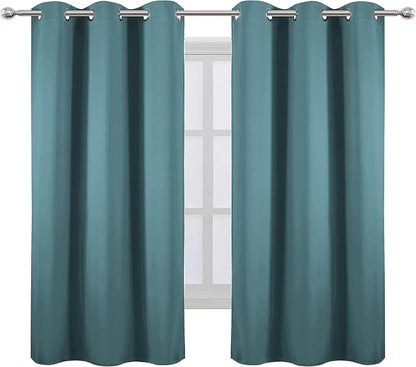 LEMOMO Sea Teal Blackout Curtains 40 x 63 Inch Length/Set of 2 Curtain - Image 2