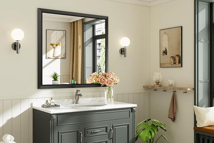 Briivue 40x38 Inch Black Bathroom Mirror - Image 2