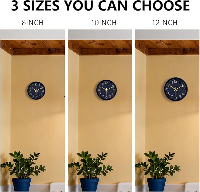 Modern Silent Wall Clock, 12 Inch Wall Clocks Battery Operated Large Number - Image 9