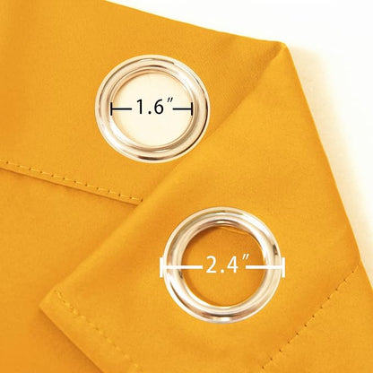 LEMOMO Yellow Blackout Curtains 42 x 54 Inch Length Set of 2 Panels Grommet - Image 5