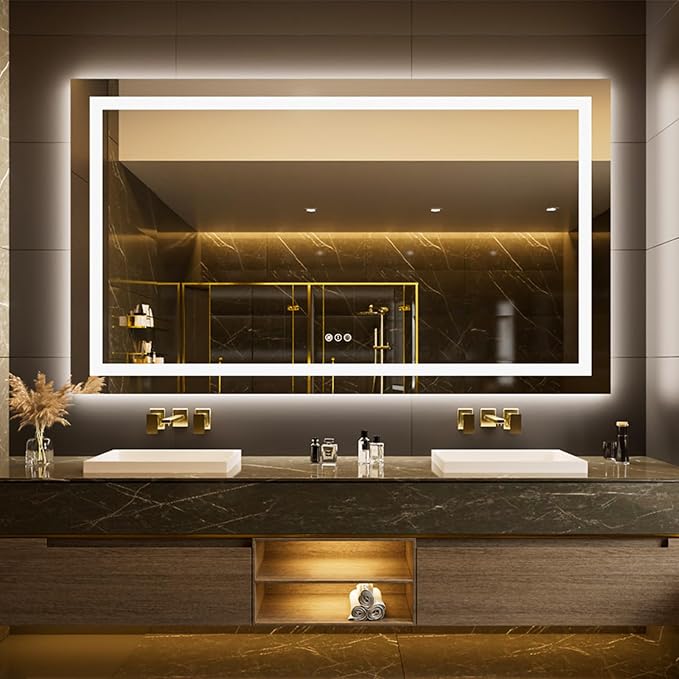 LOAAO 68"x40" LED Bathroom Mirror by LOAAO
