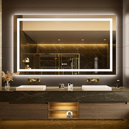 LOAAO 68"x40" LED Bathroom Mirror by LOAAO