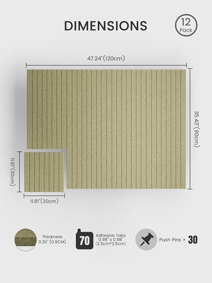 Bumusty Large Cork Board Alternative-48 x 36" Felt Bulletin Board Tiles - Image 2