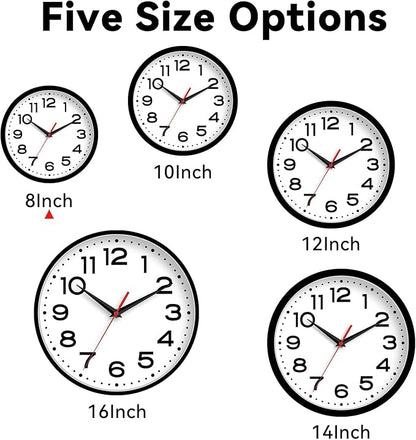 Roymnie Wall Clock Silent Non-Ticking Modern Clock Battery Operated 8 Inch - Image 6