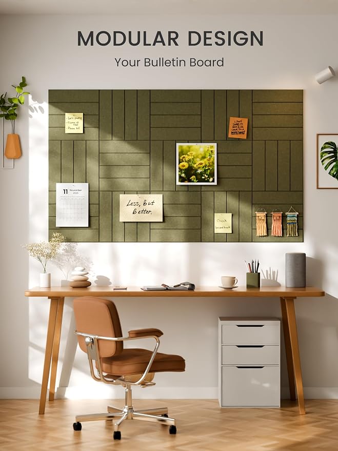 Bumusty Large Cork Board Alternative-36 x 24" Felt Bulletin Board Tiles - Image 2