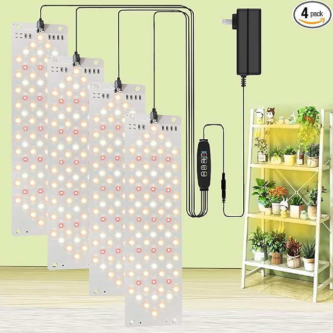 Grow Light,40W Grow Lights for Indoor Plants Full Spectrum,316 LEDs Grow Lights for Indoor Plants with 3/9/12H Timer, 10 Types of Brightness (4pcs)