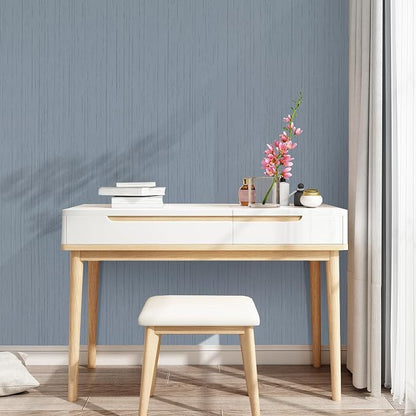 Grey Blue Grasscloth Peel and Stick Wallpaper 15.74" x 196.85" Textured Neutral - Image 4