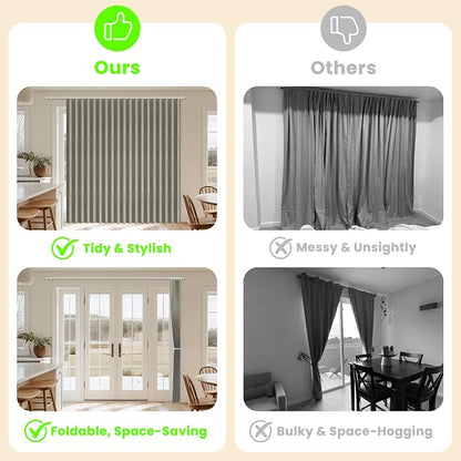 AJAZZ Blackout Accordion Door Curtain 98"x78" Grey - Image 2