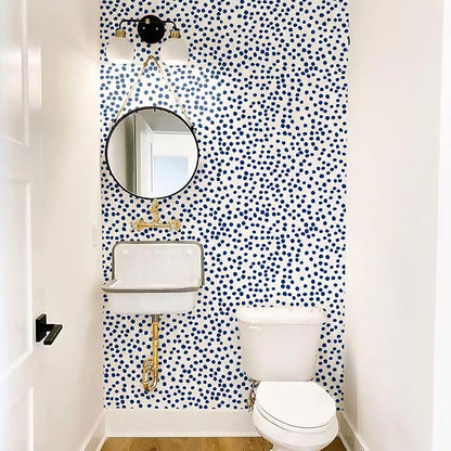 Jeweluck Blue Polka Dot Peel and Stick Wallpaper Blue and White Contact Paper - Image 8