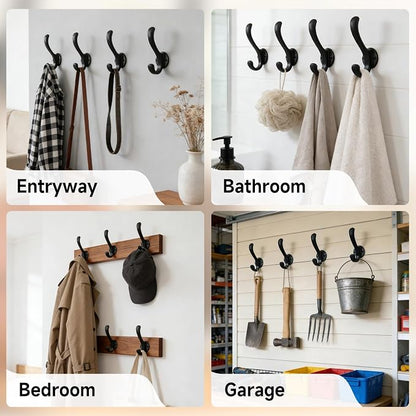 4 Pack Coat Hooks Wall Mount, Heavy Duty Wall Hooks - Image 5
