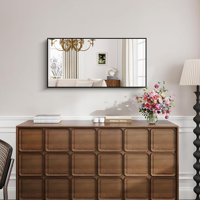 KOCUUY Black Bathroom Mirror, 20x40 Inch Rectangle Mirror - Image 2