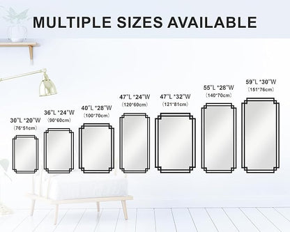 32" x 47" Large Wall Mirror for Living Room Decor, Horizontal/Vertical Hanging - Image 9