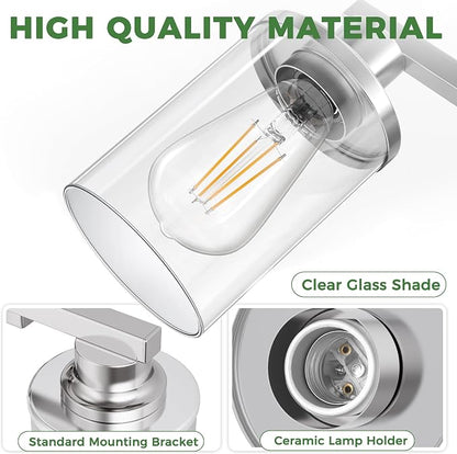 DORESshop 4-Light Vanity Light Fixtures, Chrome Bathroom Light Fixtures Over - Image 4