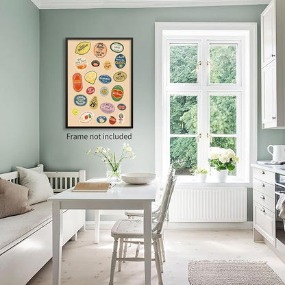 PDFI Trendy Kitchen Canvas Wall Art Vintage Fruit Market Pictures Prints Retro - Image 6