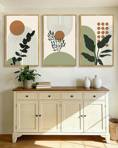 PHOPAGO Boho Plant Wall Art Green Botanical Bohemain Framed Wall Printing - Image 6