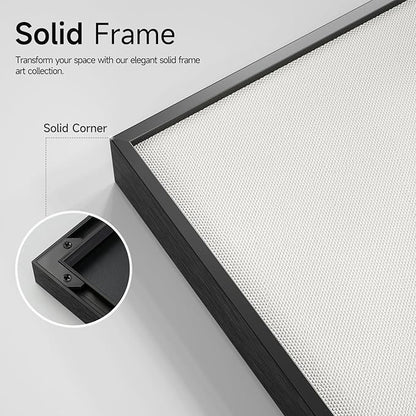 Framed Black and White Gray Modern Abstract Wall Art, Minimalist Art Prints - Image 5