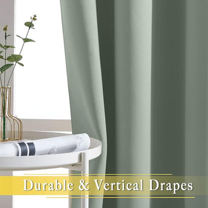 NICETOWN Sage Green Sliding Door Curtains 95 inches Long - Image 6