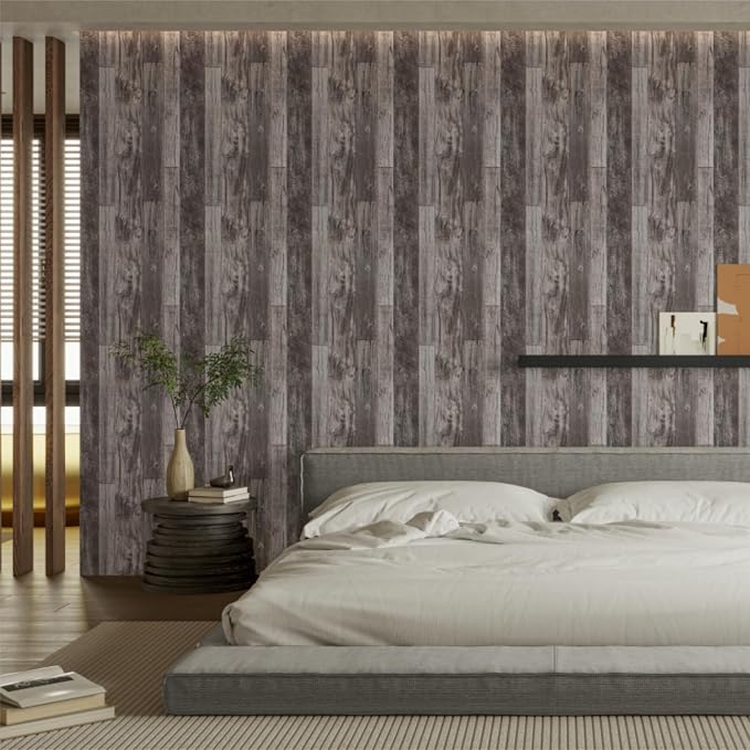 TANONE Wood Contact Paper Peel and Stick Wallpaper Gray, Self Adhesive - Image 6