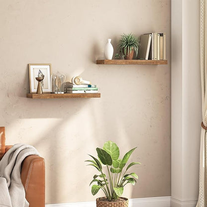 HOOBRO Floating Shelves for Wall, Wall Mounted Shelf Set of 2, 23.6" Hanging - Image 8